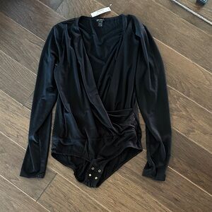 J. Crew Black Long Sleeve Bodysuit